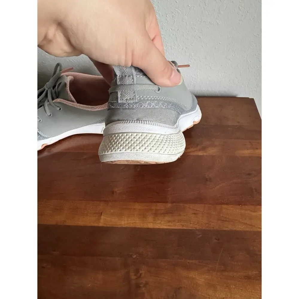Sperry Top Sider Fathom Gray Pink Mesh Lace Up Athletic Sneaker Womens 9 Walking